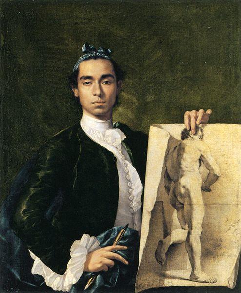 Luis Egidio Melendez portrait Holding an Academic Study Sweden oil painting art